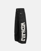 Letter Graphic Cargo Barrel Jeans | Flation Streetwear