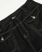 Letter Graphic Cargo Barrel Jeans | Flation Streetwear