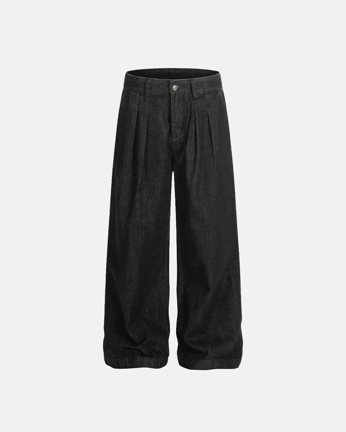 Pleated Raw Baggy Jeans | Flation Streetwear