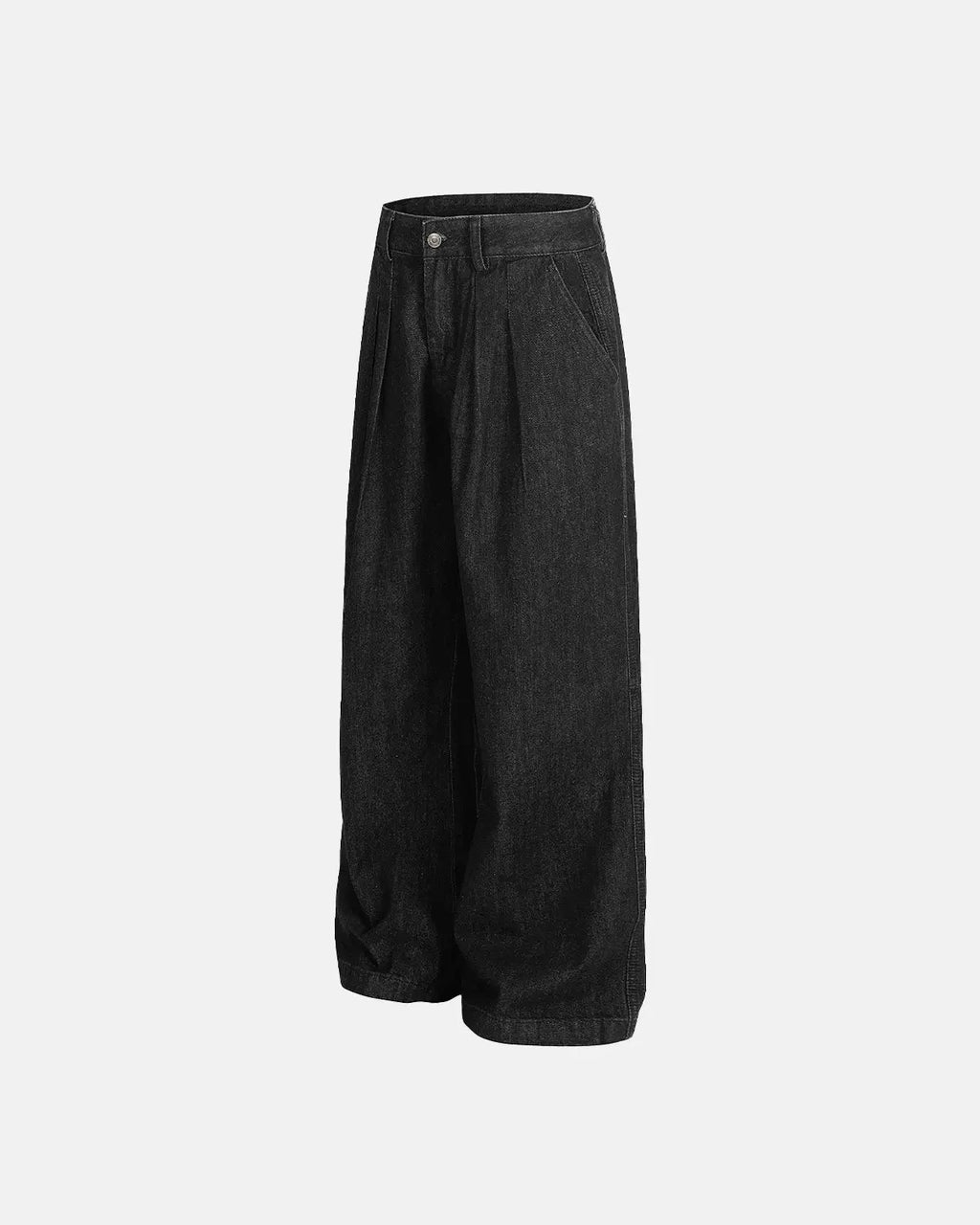 Pleated Raw Baggy Jeans | Flation Streetwear