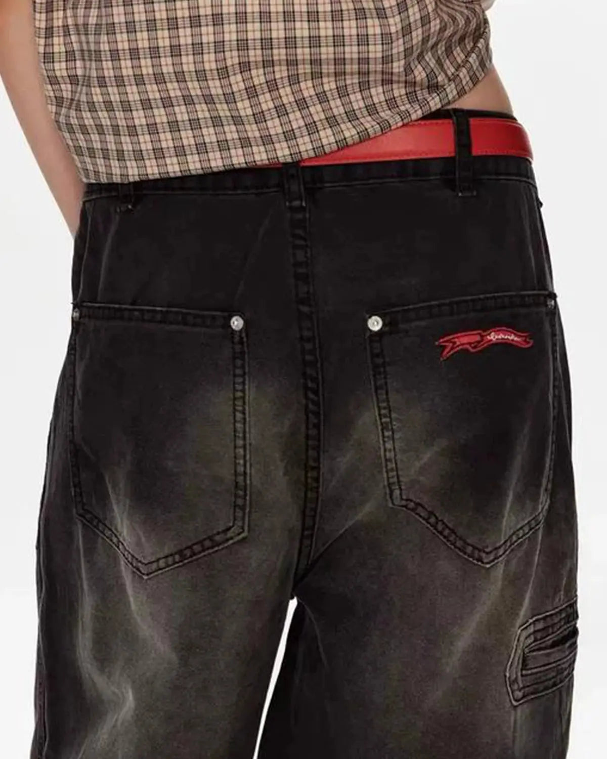 Retro Washed Wide-Leg Jeans | Flation Streetwear