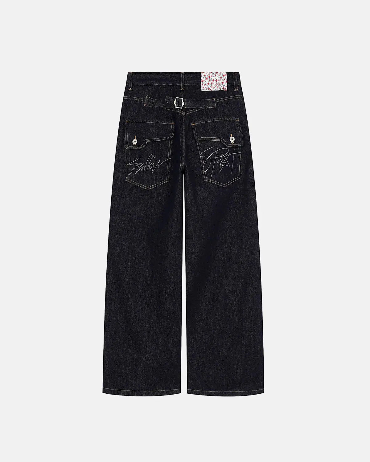 Selvedge Buckle Baggy Jeans | Flation Streetwear
