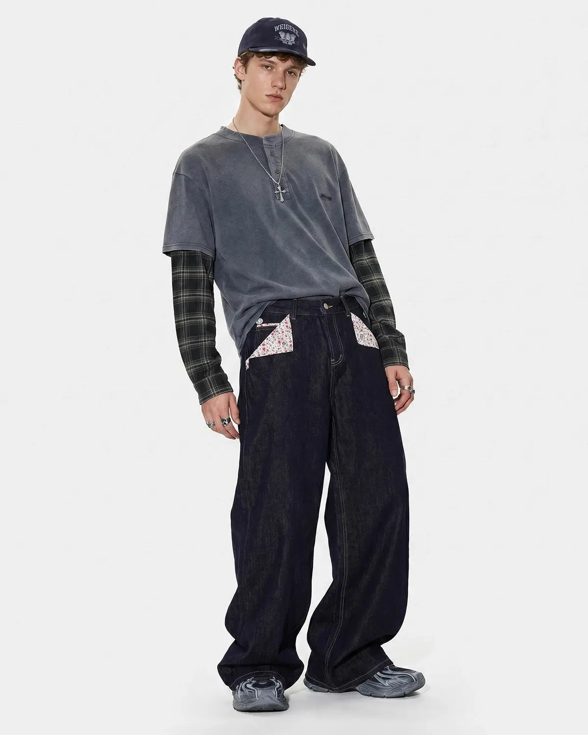 Selvedge Buckle Baggy Jeans | Flation Streetwear