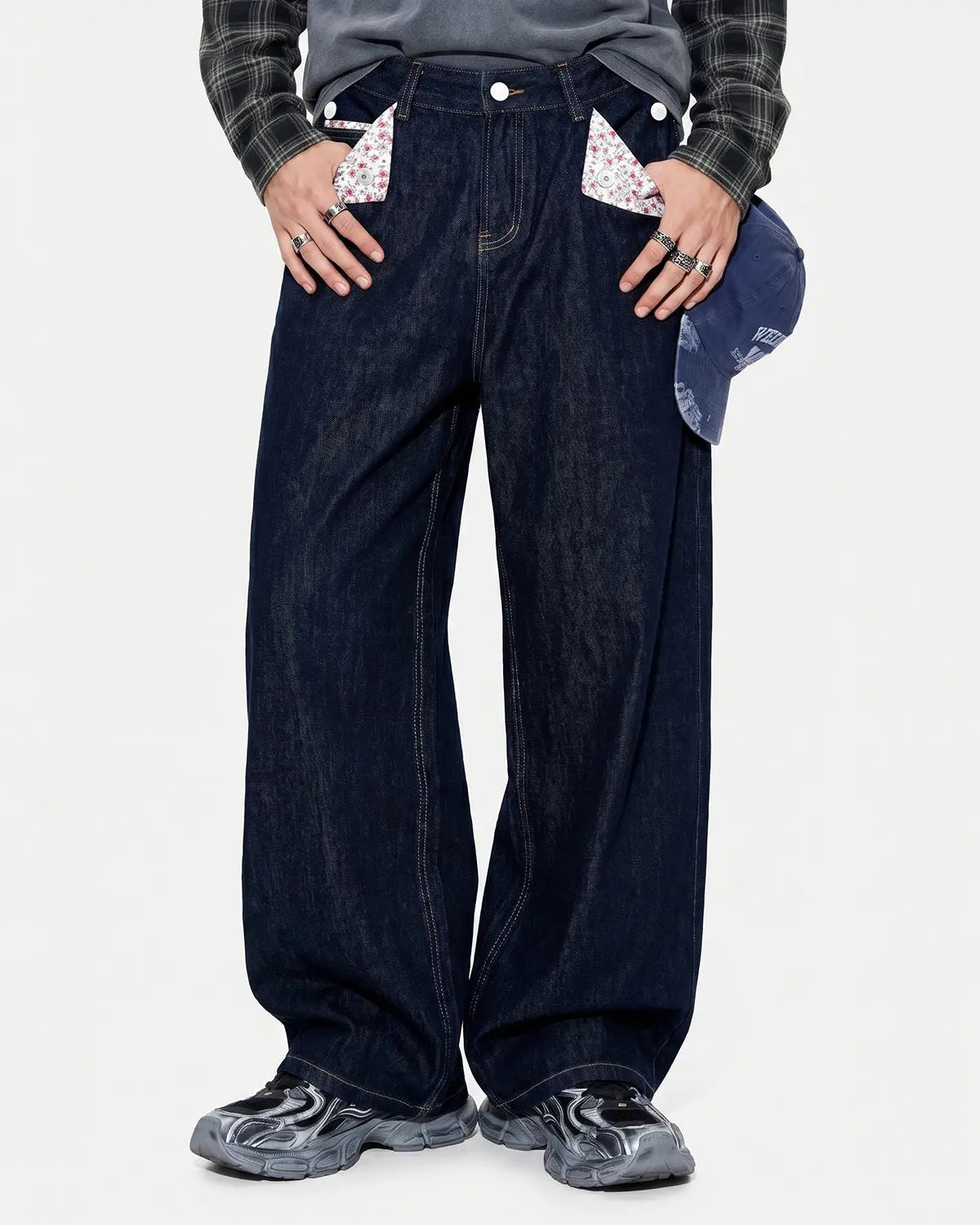 Selvedge Buckle Baggy Jeans | Flation Streetwear