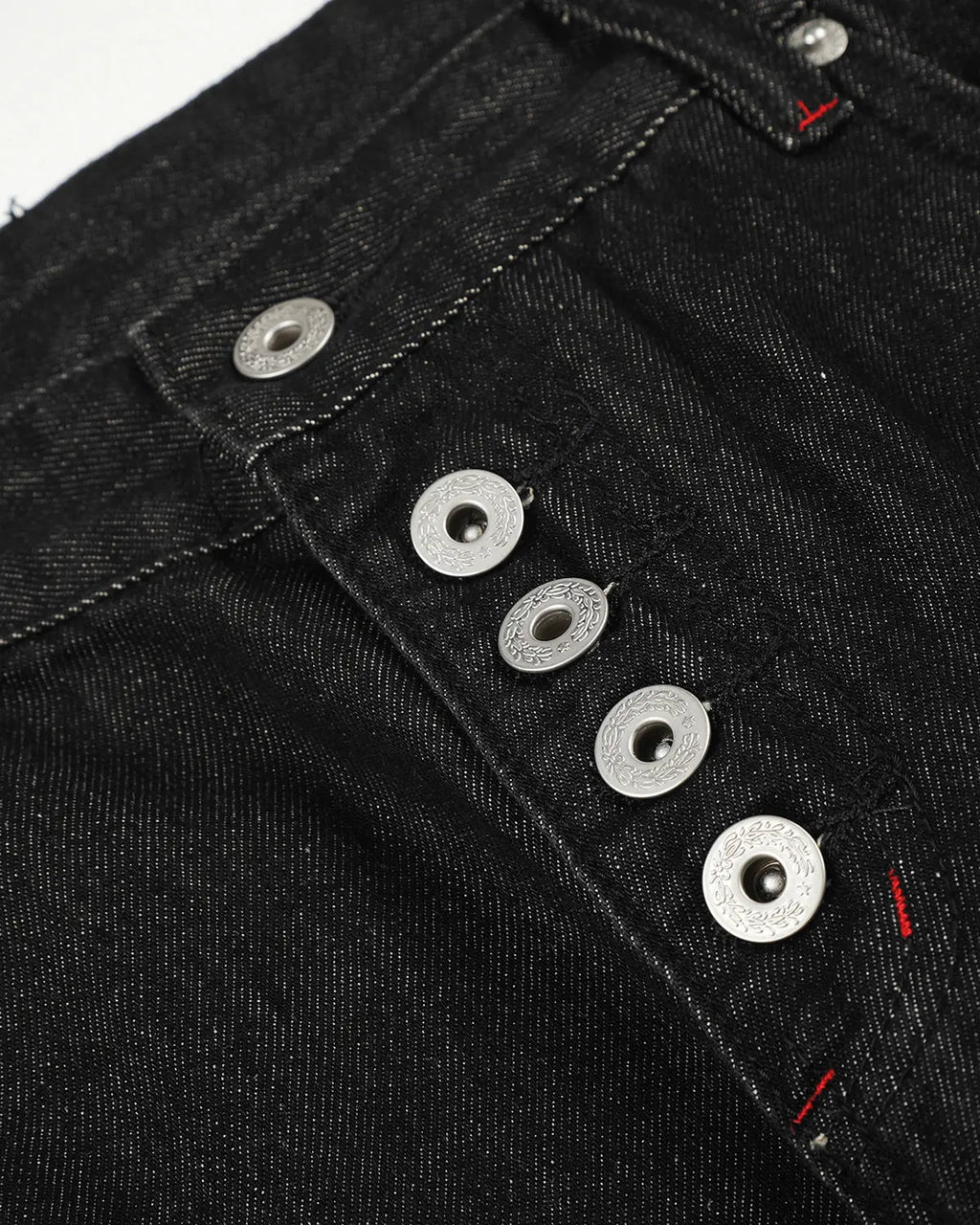 Side Eyelet Buttons Barrel Jeans | Flation Streetwear