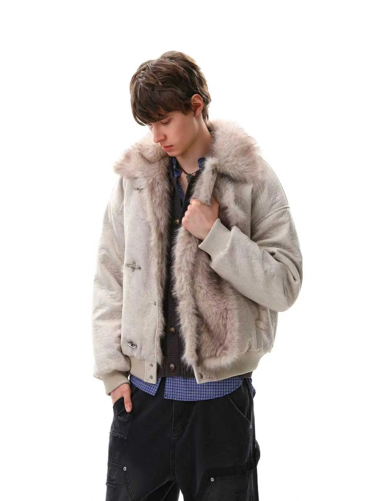 Slanted Clasp Fireman Padded Jacket | Flation Streetwear