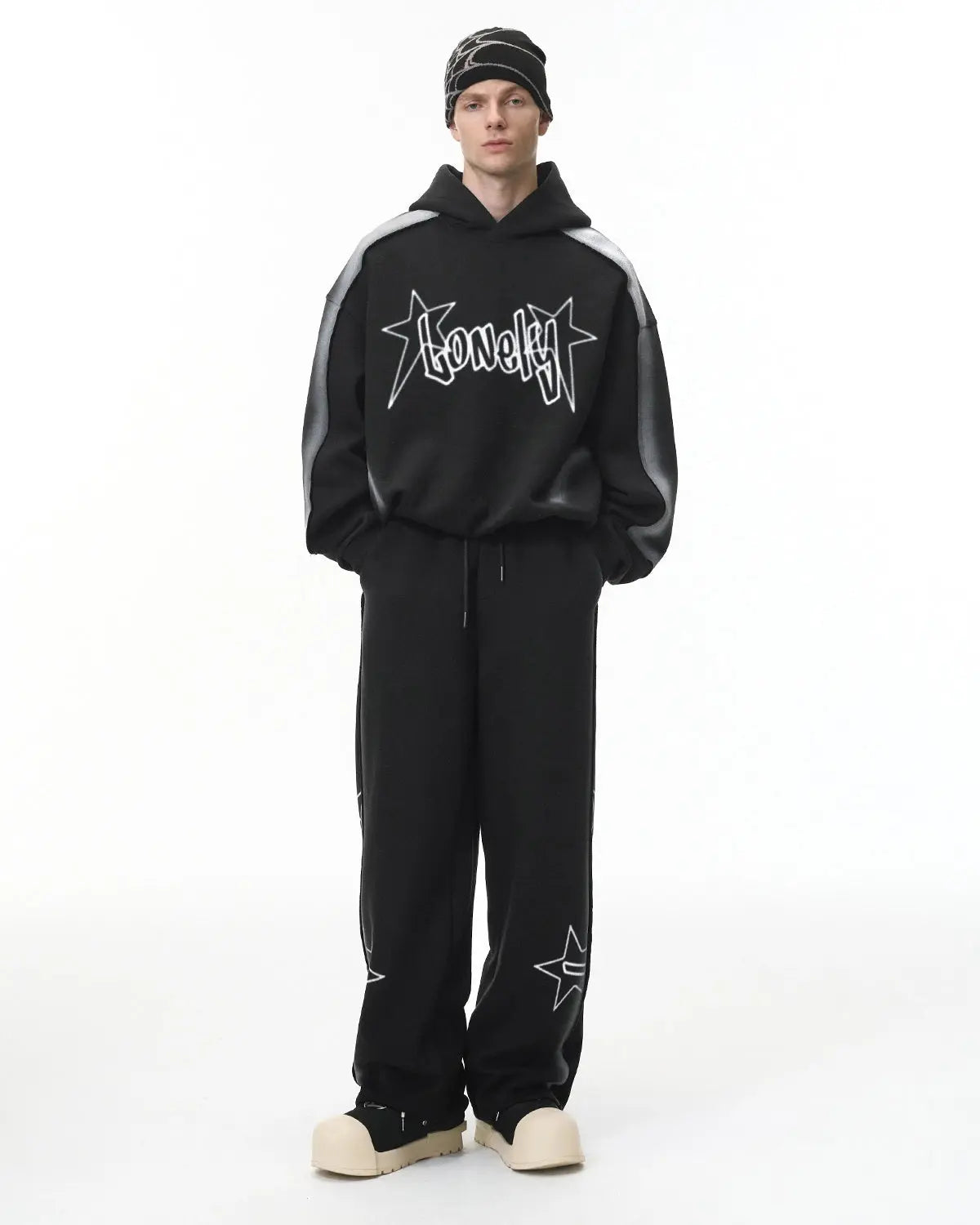 Stitching Spray-Painted Graffiti Sweatpant | Flation Streetwear