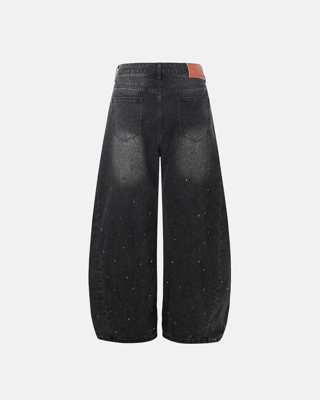 Vintage Washed Rhinestone Barrel Jeans | Flation Streetwear