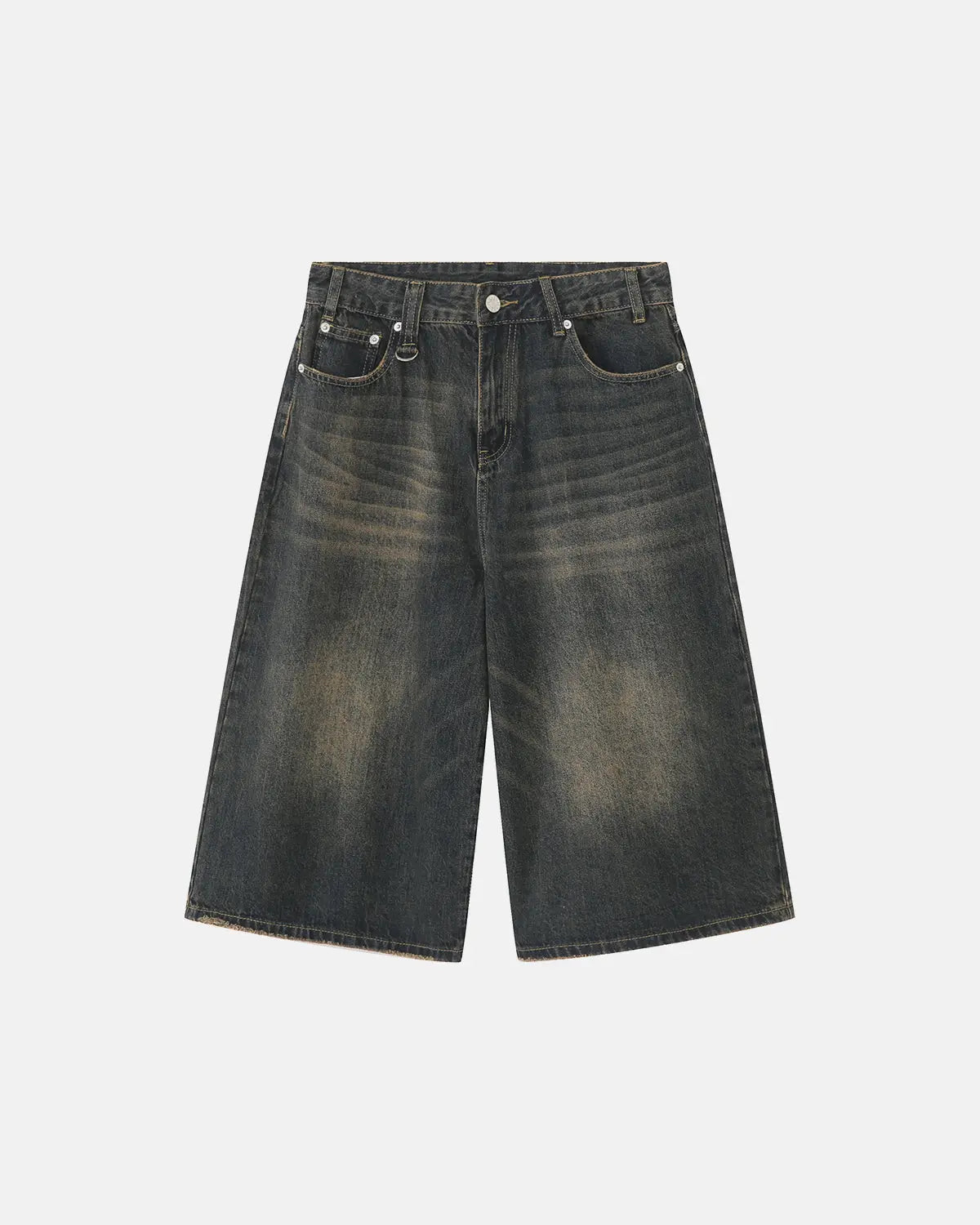 Washed Baggy Denim Jorts | Flation Streetwear