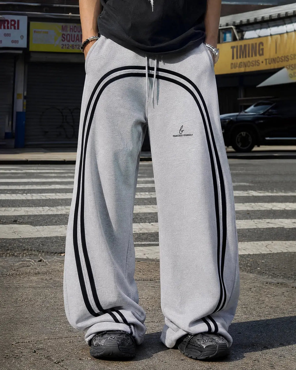 Washed Ribbon Wide Leg Sweatpants | Flation Streetwear