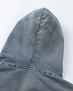 Blue Distressed Acid Wash Zip Up Hoodies | Flation Streetwear