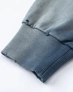 Blue Distressed Acid Wash Zip Up Hoodies | Flation Streetwear