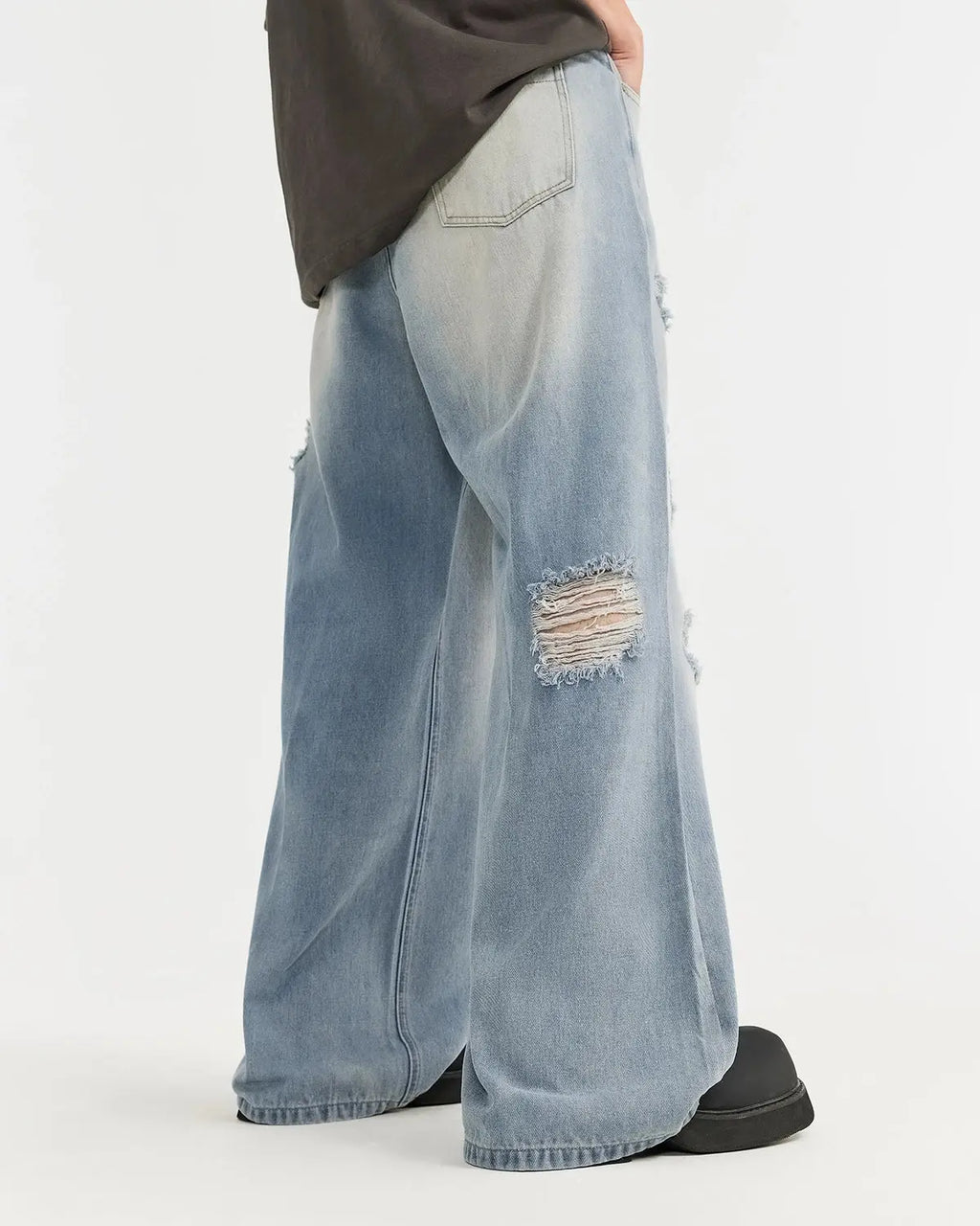 Distressed Ripped Blue Jeans | Flation Streetwear