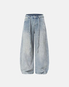 Rhinestone Baggy Barrel Jeans | Flation Streetwear