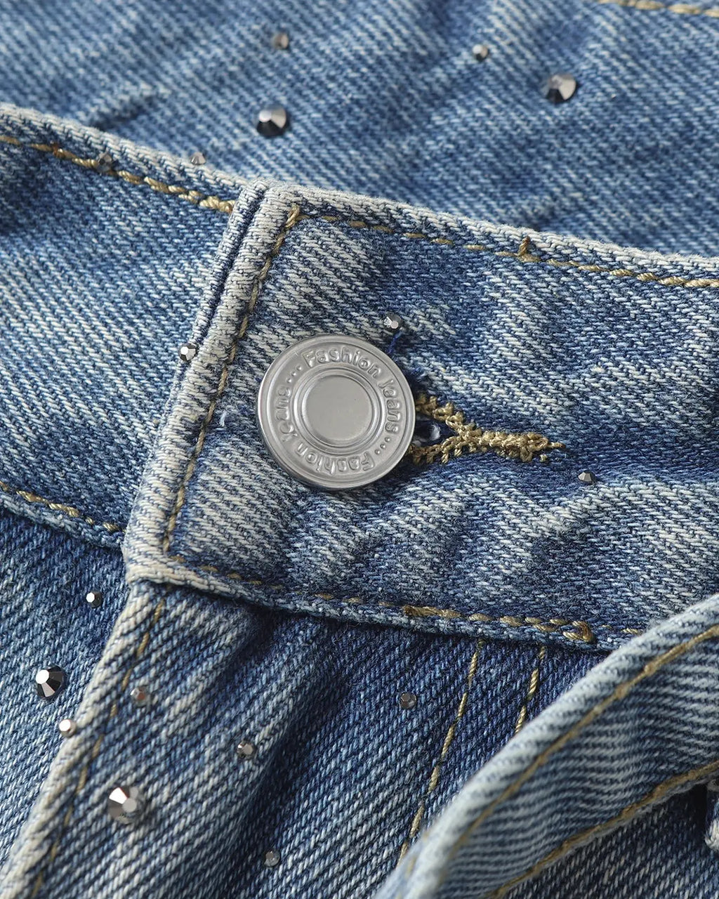Rhinestone Baggy Barrel Jeans | Flation Streetwear