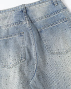 Rhinestone Baggy Barrel Jeans | Flation Streetwear