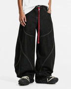 Acid Wash Stitching Baggy Jeans | Flation Streetwear