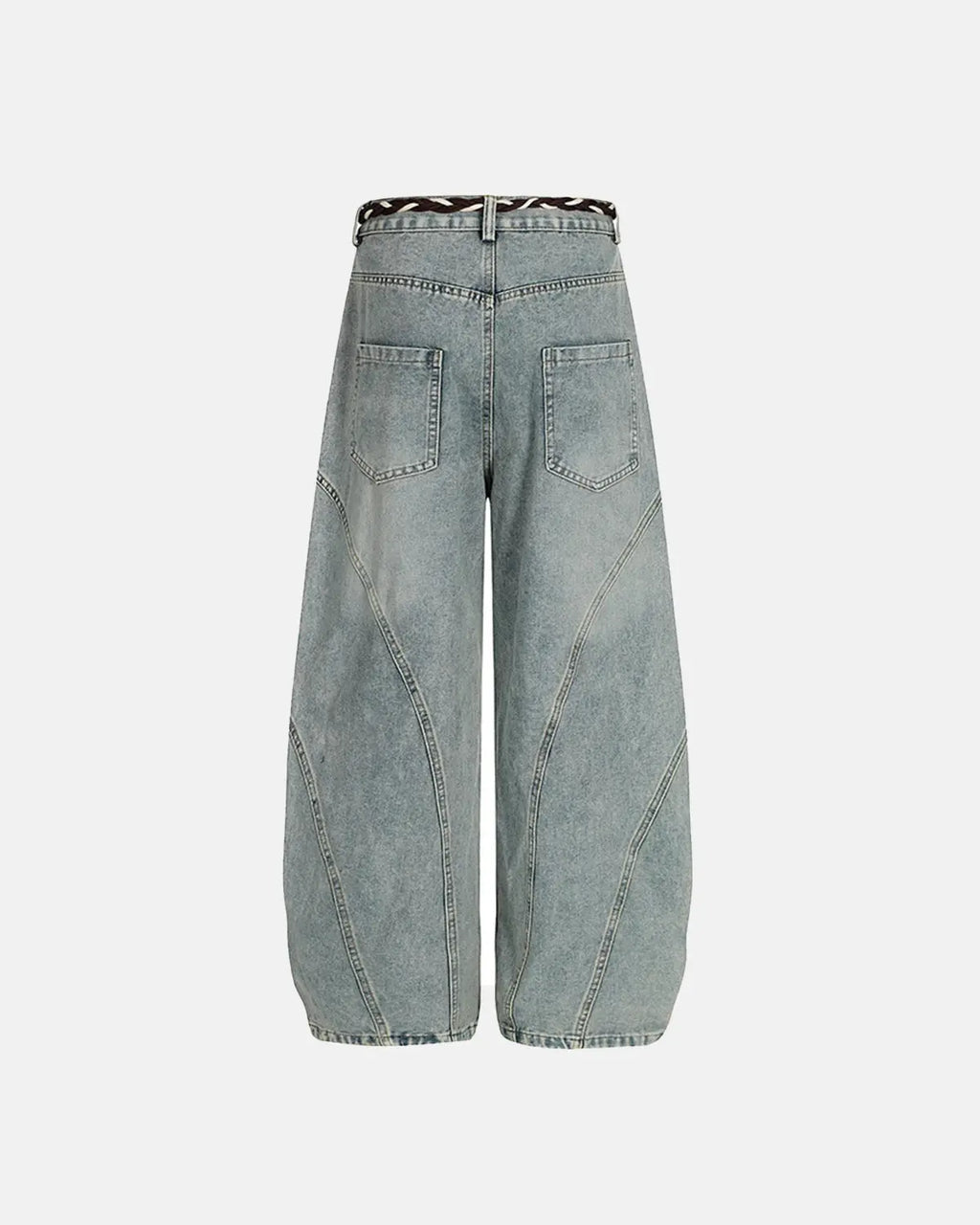 Acid Wash Stitching Baggy Jeans | Flation Streetwear