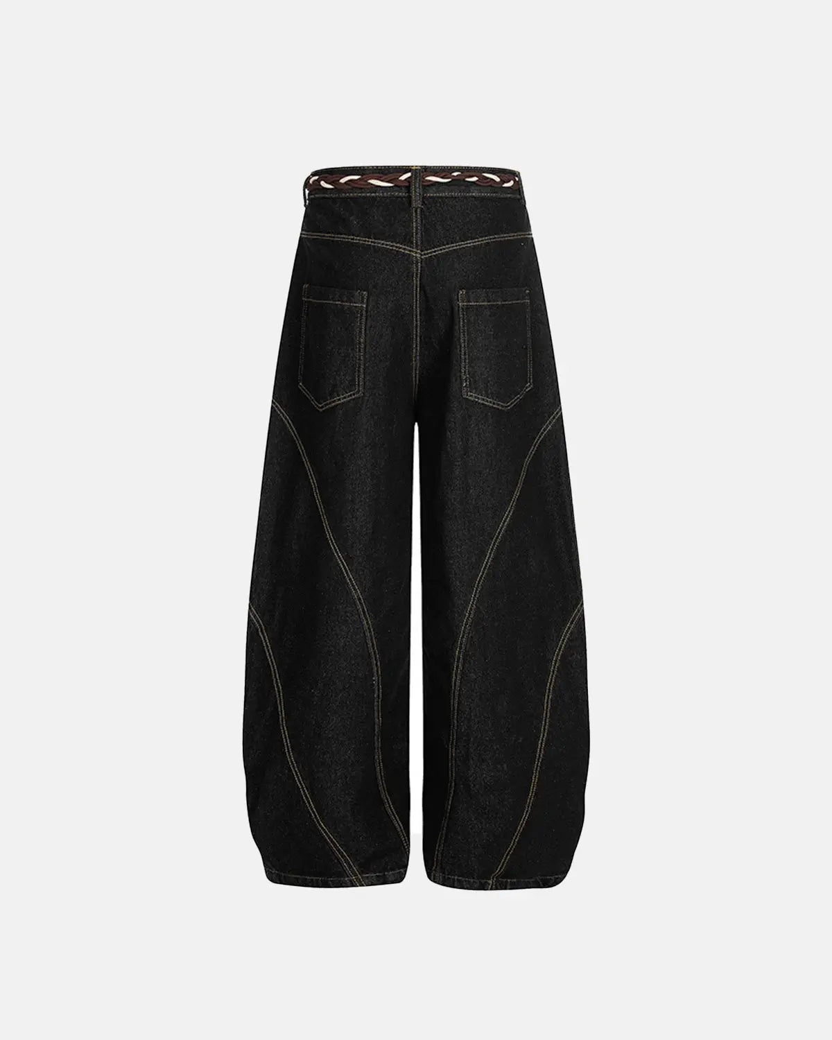Acid Wash Stitching Baggy Jeans | Flation Streetwear