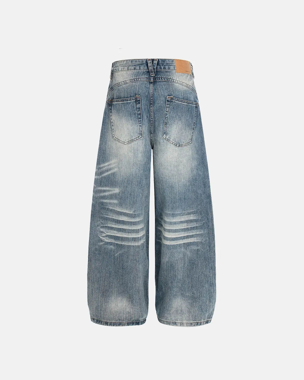 Acid Wash Whisker Bamboo Weave Jeans | Flation Streetwear