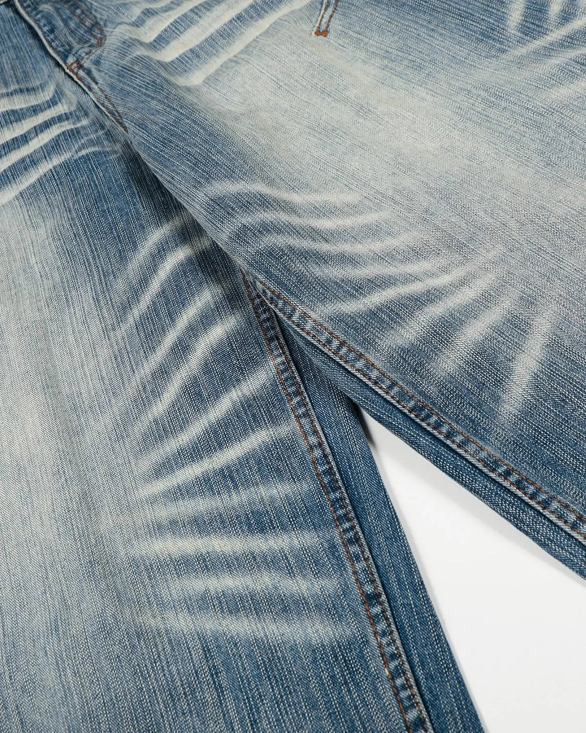 Acid Wash Whisker Bamboo Weave Jeans | Flation Streetwear
