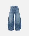 Acid Washed Distressed Barrel Jeans | Flation Streetwear