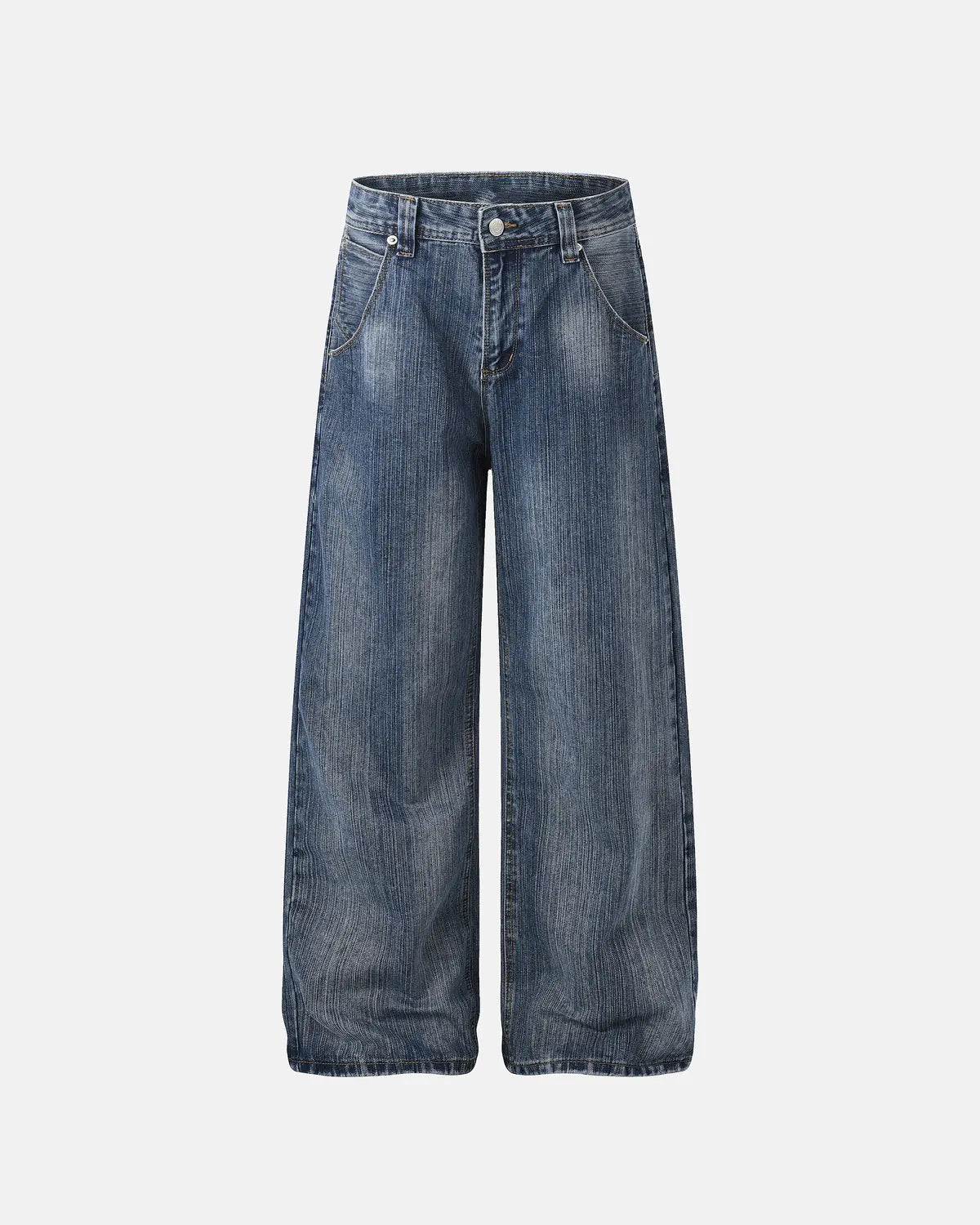 Adjustable Waist Bamboo Weave Baggy Jeans | Flation Streetwear