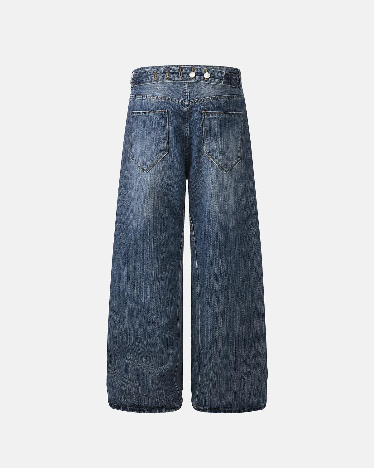 Adjustable Waist Bamboo Weave Baggy Jeans | Flation Streetwear