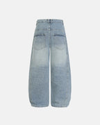 Asymmetric Button Baggy Jeans | Flation Streetwear