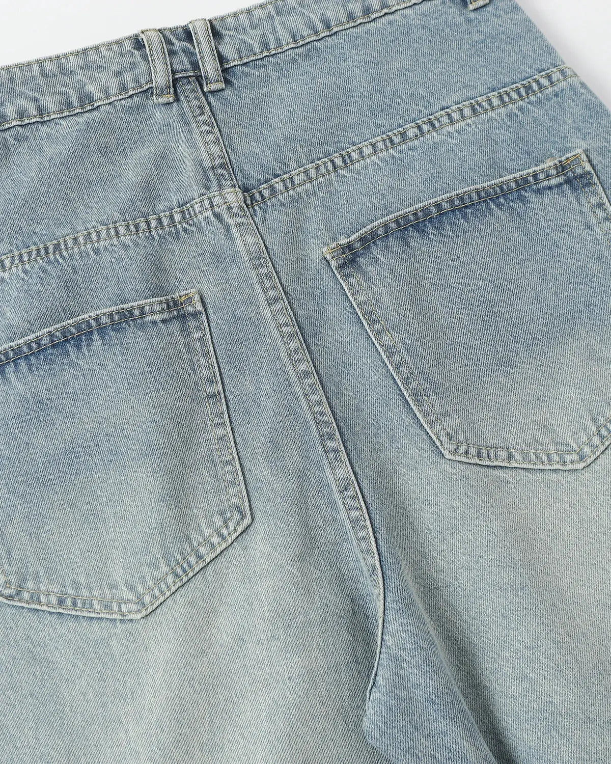 Asymmetric Button Baggy Jeans | Flation Streetwear