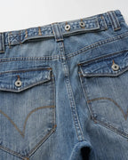 Bamboo Weave Cinch Back Baggy Jeans | Flation Streetwear
