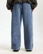 Blue Frayed Acid Wash Pants | Flation Streetwear