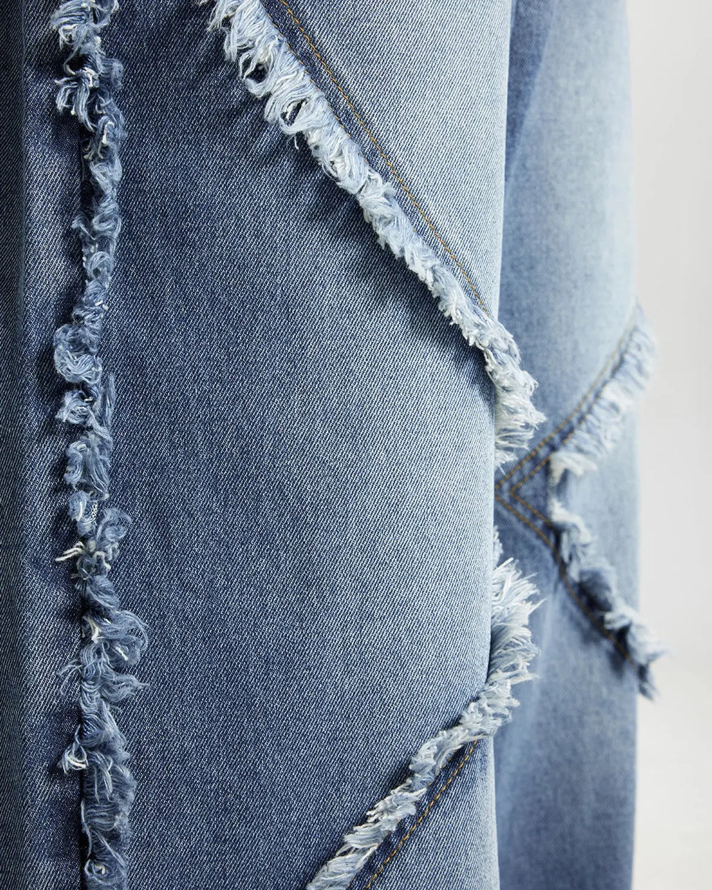Blue Frayed Acid Wash Pants | Flation Streetwear