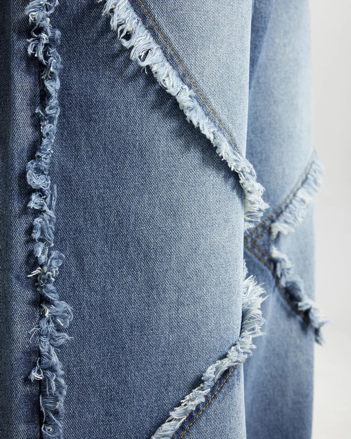 Blue Frayed Acid Wash Pants | Flation Streetwear