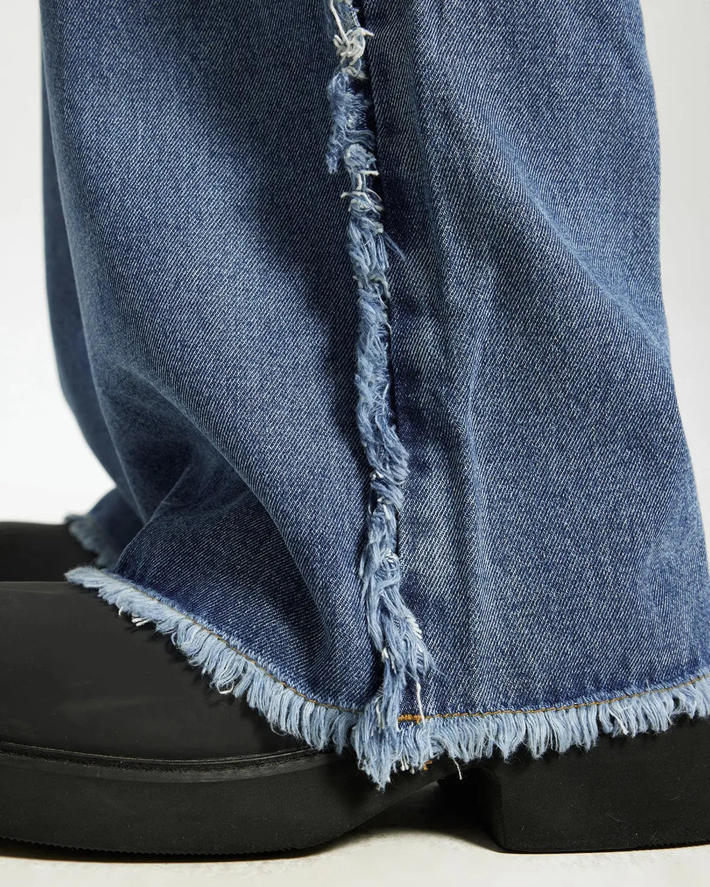 Blue Frayed Acid Wash Pants | Flation Streetwear