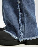 Blue Frayed Acid Wash Pants | Flation Streetwear