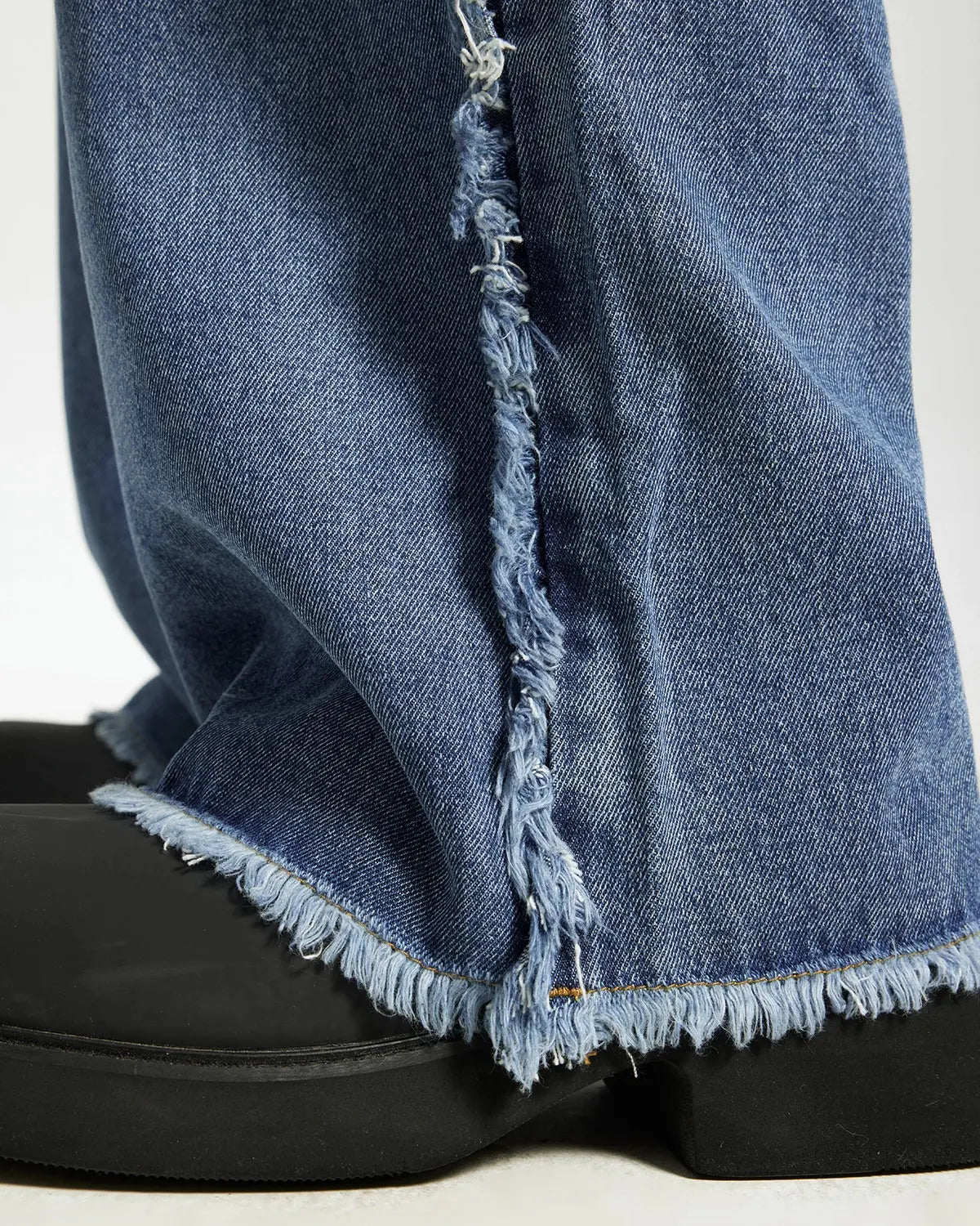 Blue Frayed Acid Wash Pants | Flation Streetwear