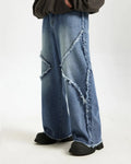 Blue Frayed Acid Wash Pants | Flation Streetwear