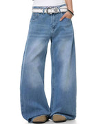 Cross Stud Bamboo Weave Baggy Jeans | Flation Streetwear