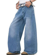 Cross Stud Bamboo Weave Baggy Jeans | Flation Streetwear