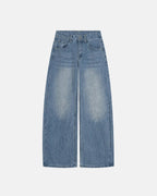 Cross Stud Bamboo Weave Baggy Jeans | Flation Streetwear
