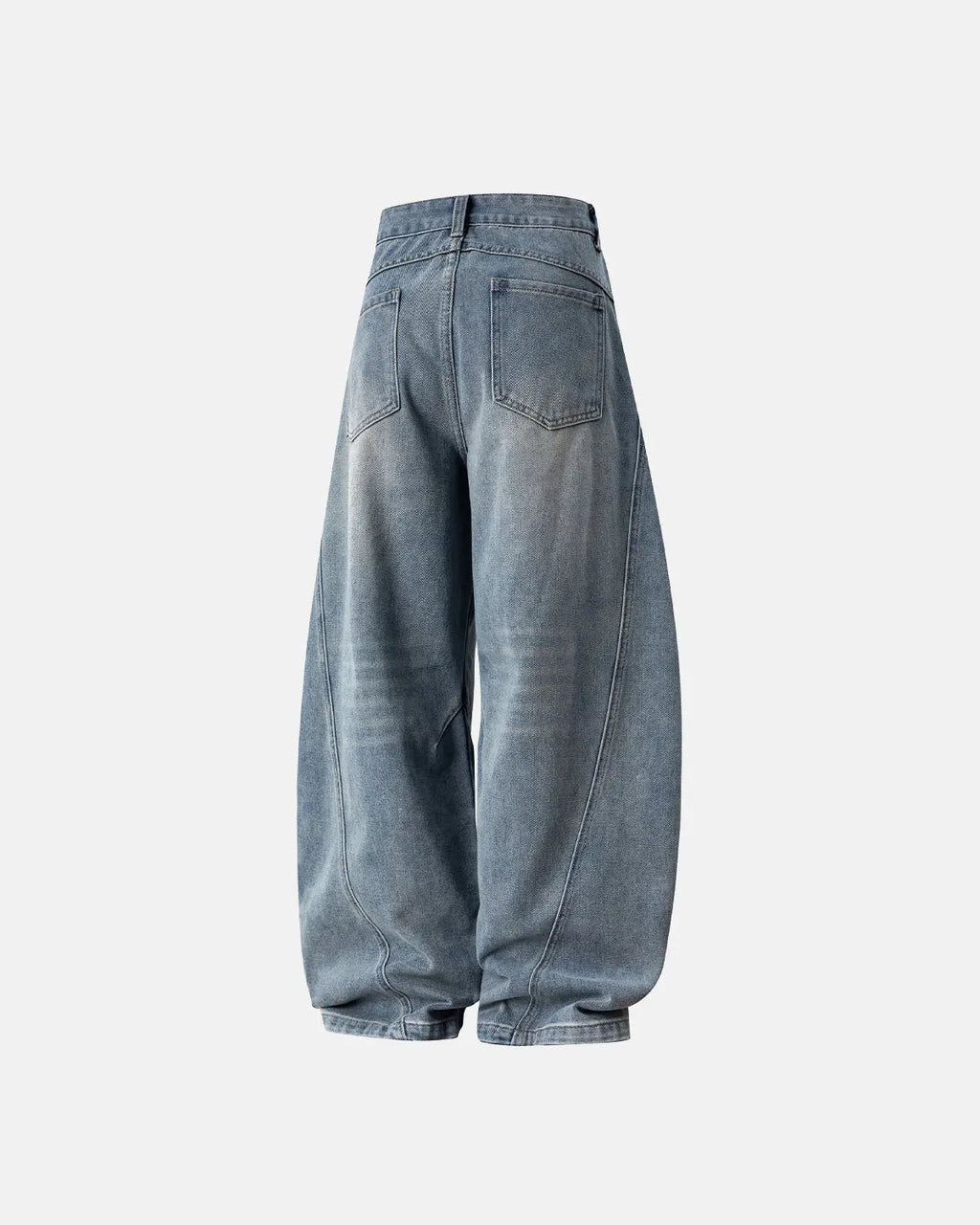 Curved Seam Deconstructed Barrel Jeans | Flation  Streetwear