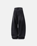 Curved Seam Deconstructed Barrel Jeans | Flation  Streetwear