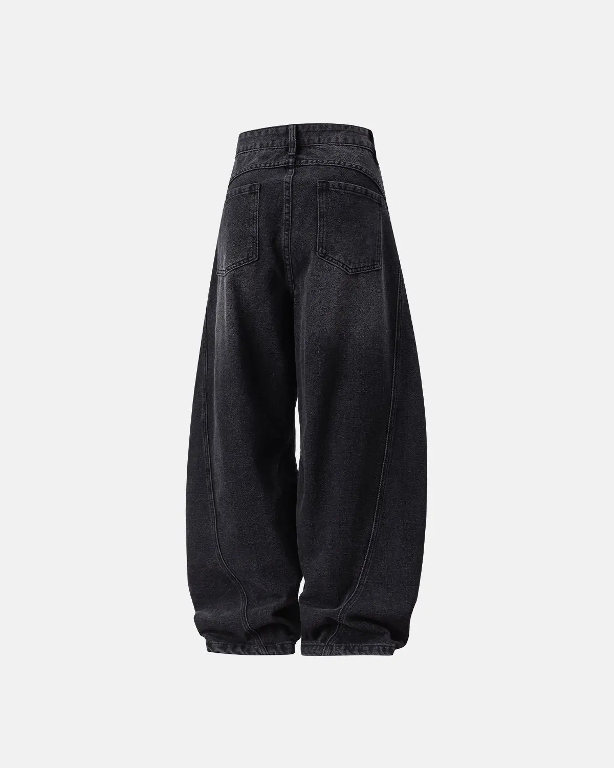 Curved Seam Deconstructed Barrel Jeans | Flation  Streetwear