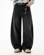 Curved Seam Deconstructed Barrel Jeans | Flation  Streetwear