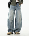 Curved Seam Deconstructed Barrel Jeans | Flation  Streetwear