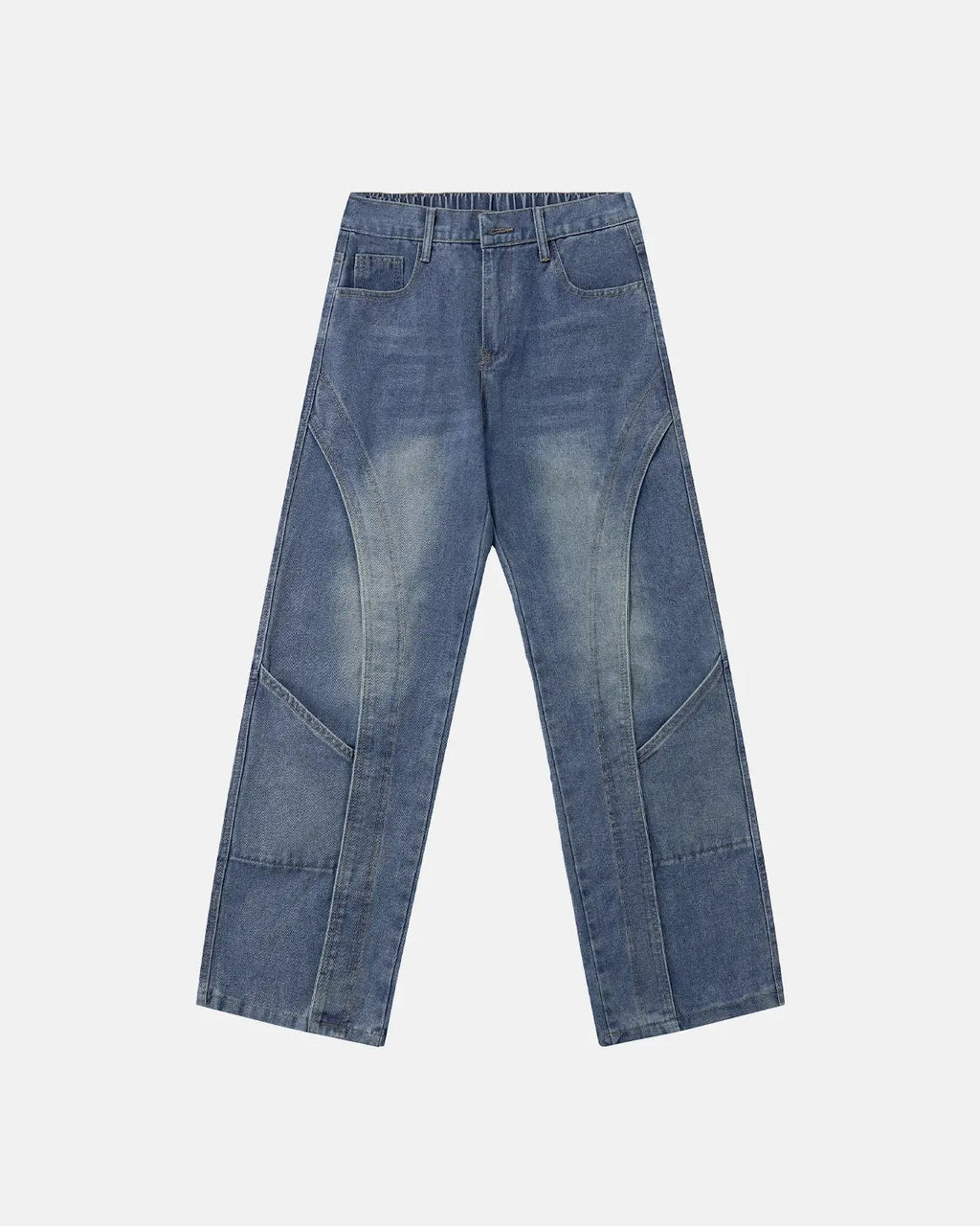 Deconstructed Baggy Straight-Leg Jeans | Flation Streetwear