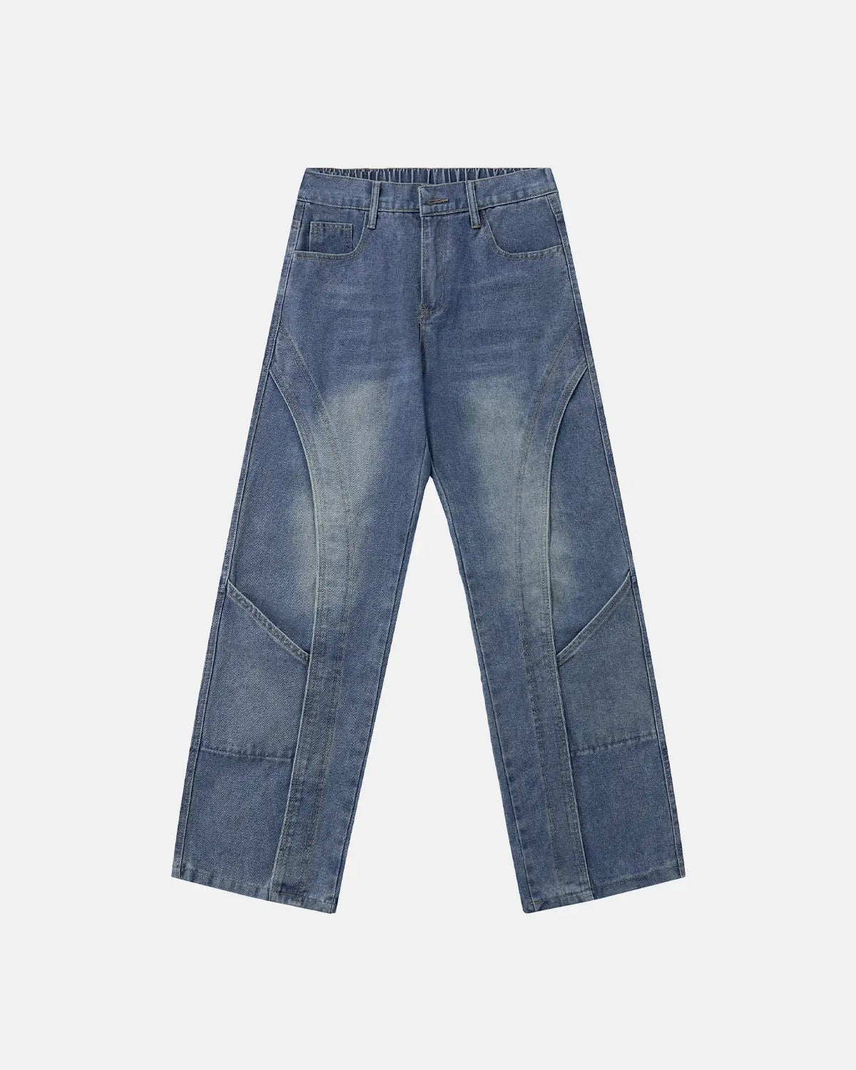 Deconstructed Baggy Straight-Leg Jeans | Flation Streetwear