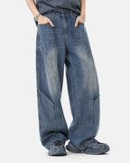 Deconstructed Baggy Straight-Leg Jeans | Flation Streetwear