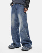 Deconstructed Baggy Straight-Leg Jeans | Flation Streetwear